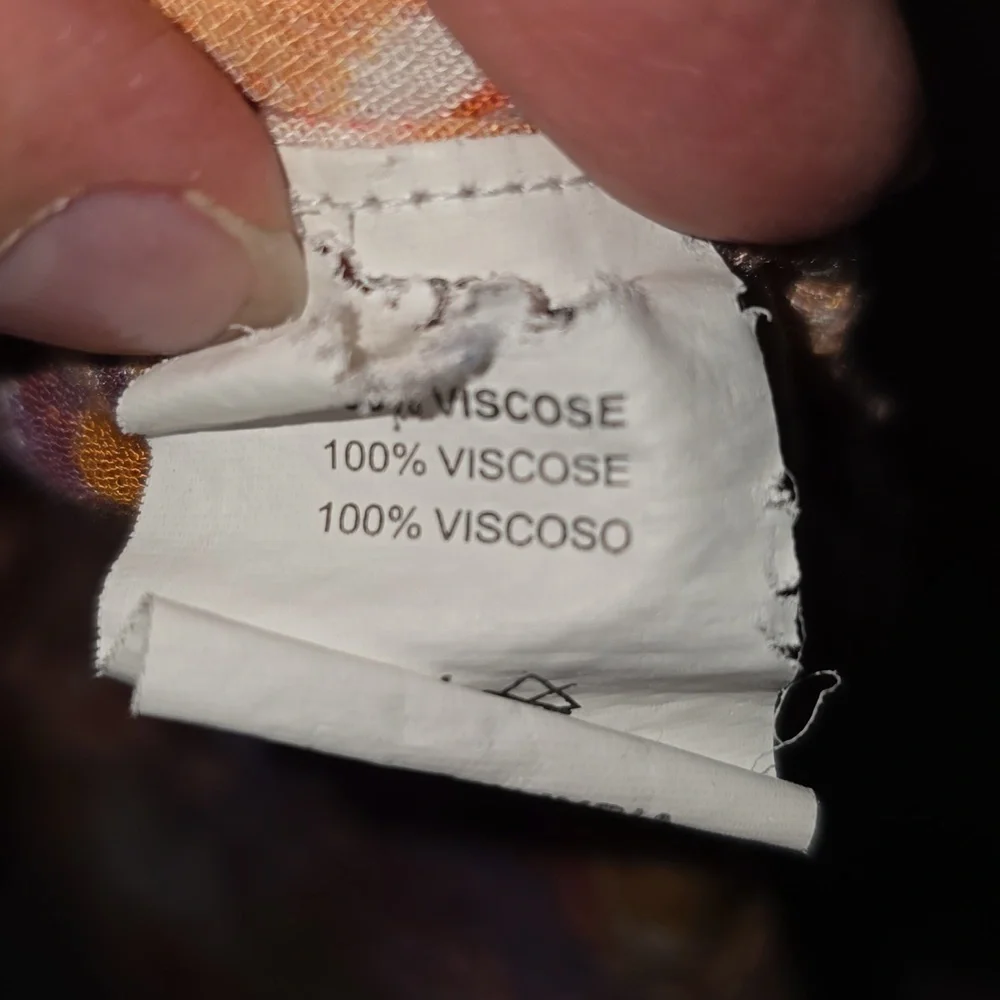 Myra Bag V-Neck A-Line Orange Purple Floral Elastic Waist Dress Womens Size L - Picture 8 of 16